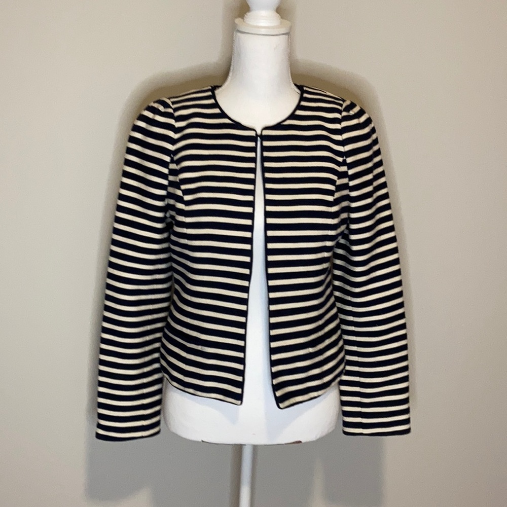 Banana Republic Navy white Stripped Jacket